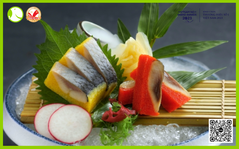 Sashimi cá trích ép trứng Nhật Bản