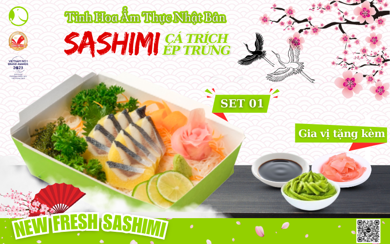 Set sashimi cá trích ép trứng 01