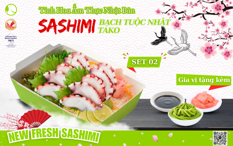 Sashimi Bạch tuột Nhật Tako 02 