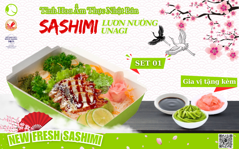 Set sashimi luong nướng unagi 01