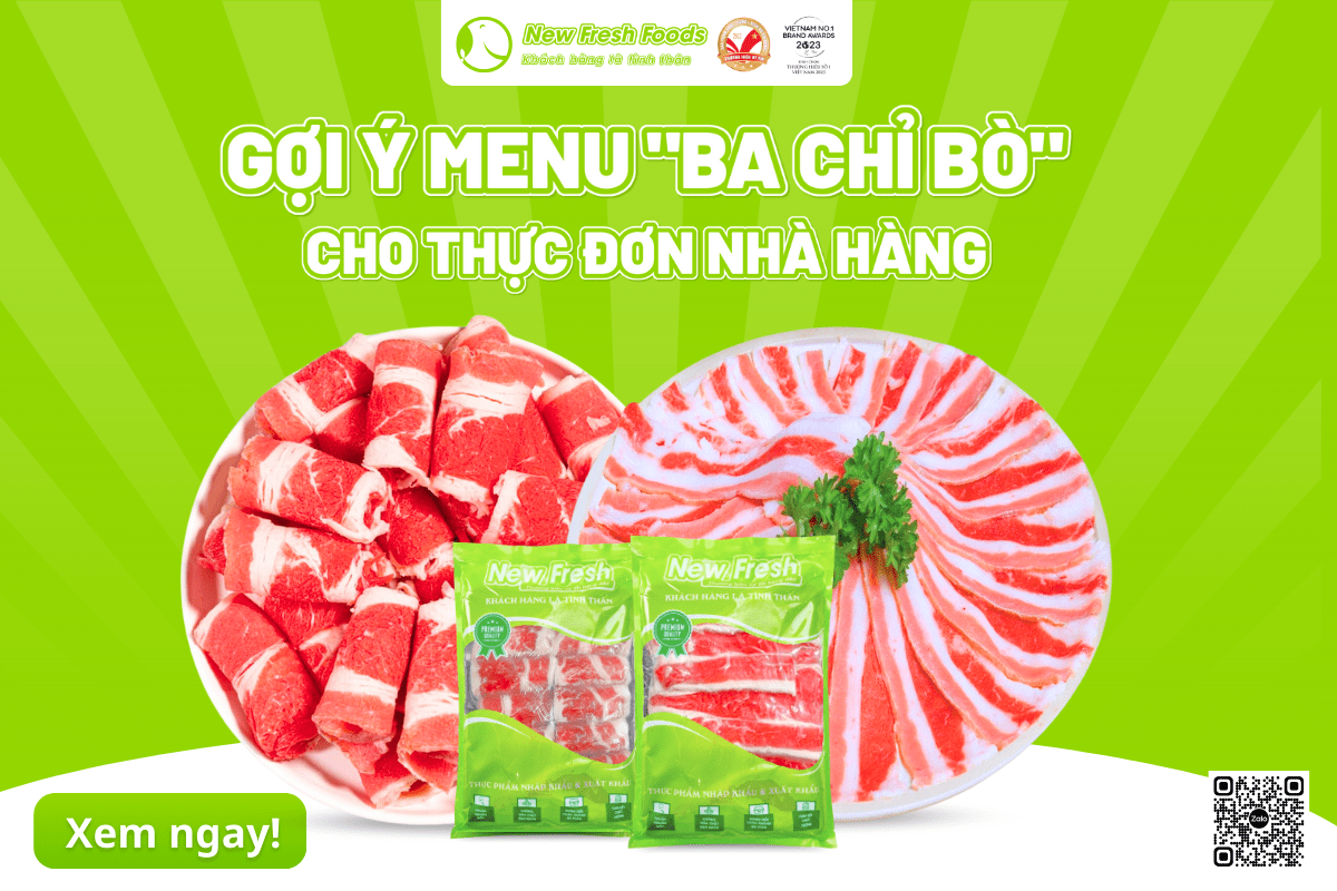 Gợi ý những món ăn từ ba chỉ bò Mỹ