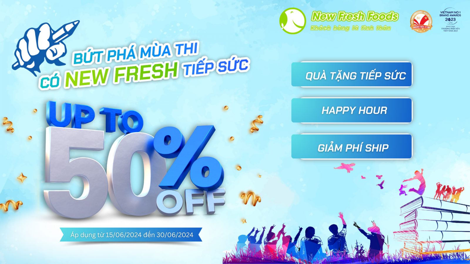 Sale off 50% tiếp sức mùa thi cho các sĩ tử