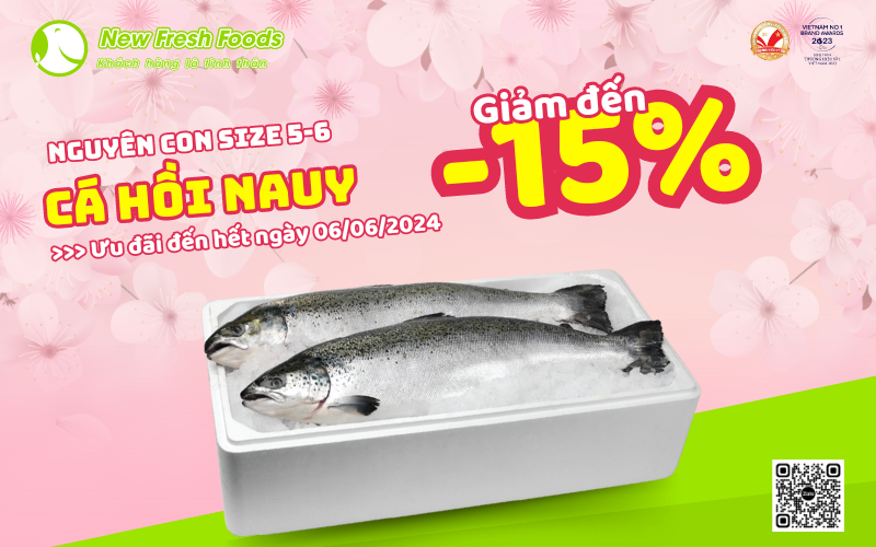 Cá hồi Nauy tươi nguyên con giảm 15%