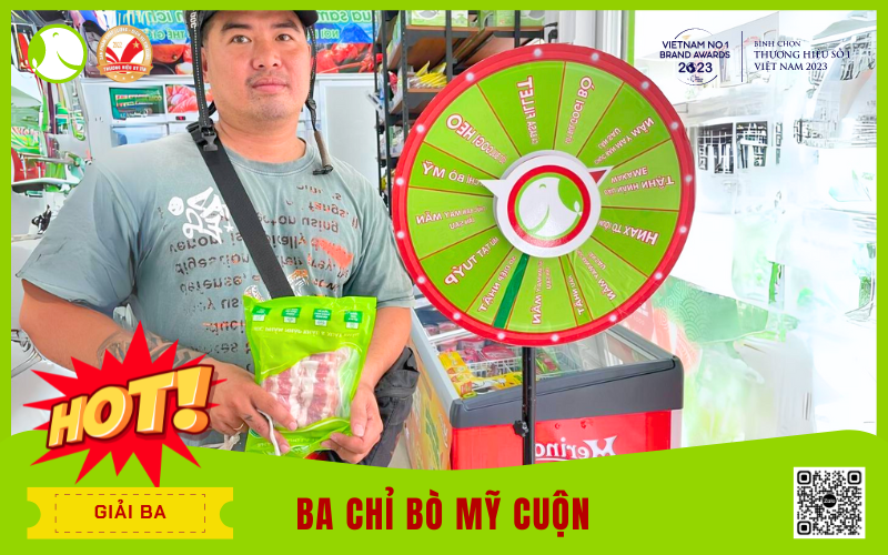 Khách hàng trúng giải ba - Ba chỉ bò mỹ cuộn