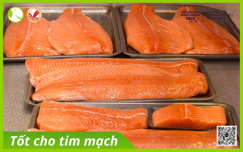 Axít béo Omega-3 trong cá hồi tốt cho tim mạch