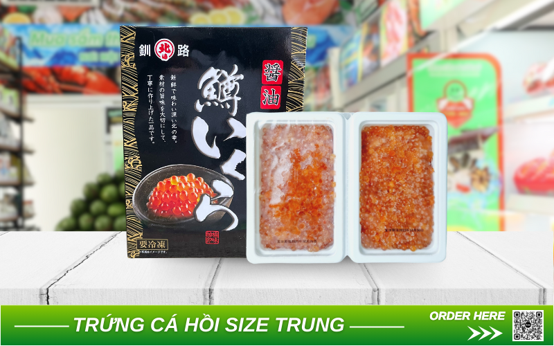 Trứng cá hồi size trung nhập khẩu