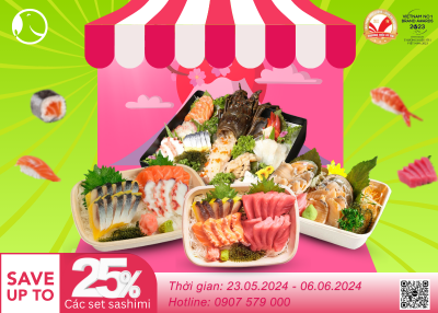 Siêu Sale Đồng Giảm 25% Các Set Sashimi