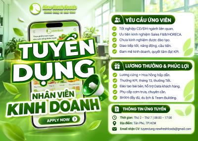 New Fresh Foods Tuyển Dụng Nhân Viên Kinh Doanh B2B / Horeca Tại Tp.hcm